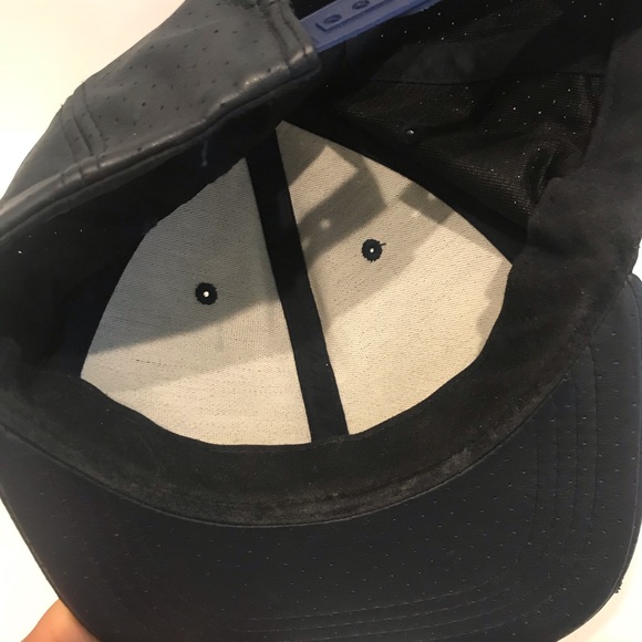 Pitbull Hat Cap Mens Blue Faux Leather Hip Hop Rap Snap Back - Picture 8 of 9